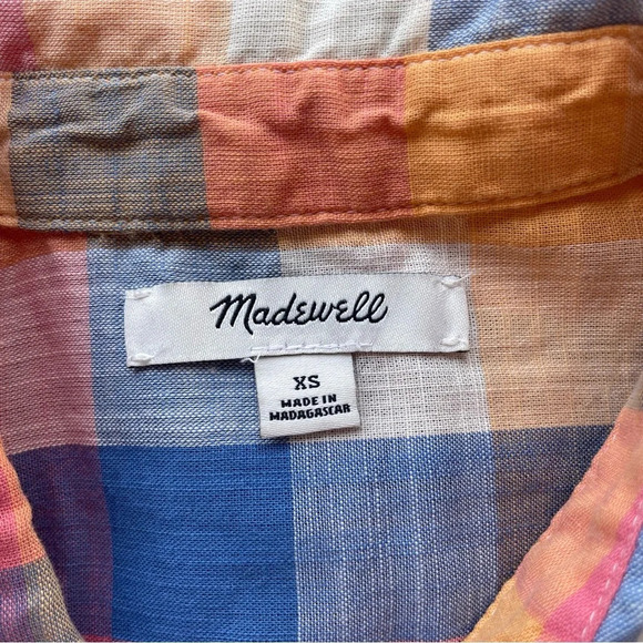 Madewell Hilltop Shirt in Rainbow Check short sleeve 22411 - Picture 8 of 11